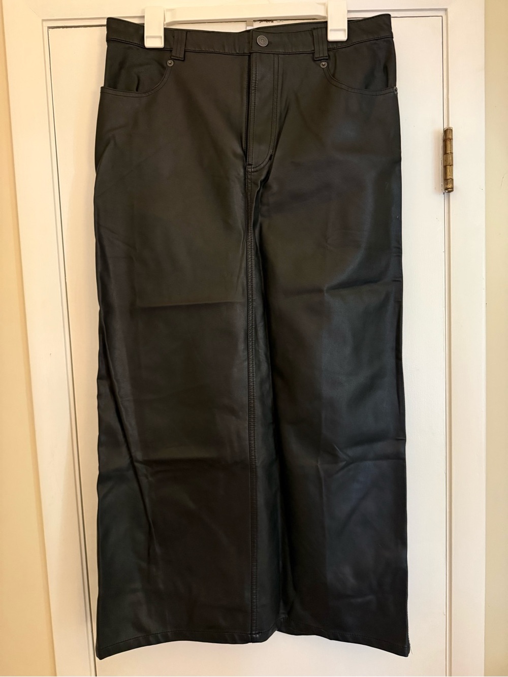 Free People Black Faux Leather Skirt
